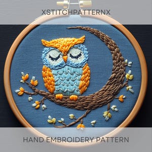 Bird Hand Embroidery Pattern PDF With Owl, Animal Embroidery Pattern,  Embroidery Design, DIY Owl Craft, Embroidery File, Nursery Wall Decor