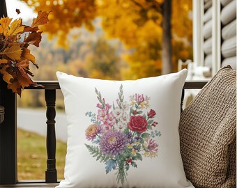 Kruissteekpatroon met bloemenboeket, pdf-kruissteek, getelde borduurontwerpen, kruissteektabel bloemen, doe-het-zelf-patroon