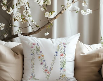 Aangepast kruissteekpatroon, brief kruissteek pdf met wilde bloemen, getelde kruissteek, patroonhouder, Moederdag gepersonaliseerd cadeau