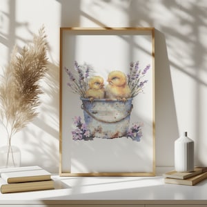 Cross Stitch Pattern With Chicks, Cottagecore Cross Stitch Designs, Modern Embroidery PDF, Floral Cross Stitch Designs, Gift For Mom
