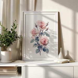 Padrão de ponto cruz com rosas cor de rosa, desenhos de arte em ponto cruz contados, padrão de bordado de flores de nascimento, esquema de ponto cruz de flores de nascimento de junho
