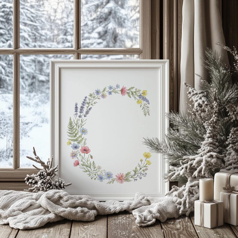Custom Initial Cross Stitch Pdf, Floral Letter Cross Stitch Pattern, Counted Monogram Cross Stitch Chart, Pattern Keeper, Personalized Gifts image 6