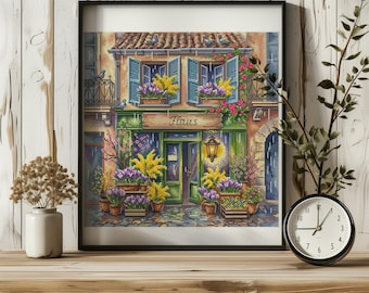 Aquarell Kreuzstich Muster PDF mit Flower Shop Kreuzstichdesigns, Frühling Stickmuster, Saga-Datei, für Fortgeschrittene