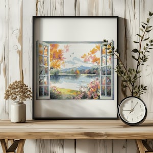 Fall Landscape Cross Stitch Designs, Watercolor Cross Stitch Pattern, Modern Autumn Embroidery Designs, Counted Cross Stitch Patterns