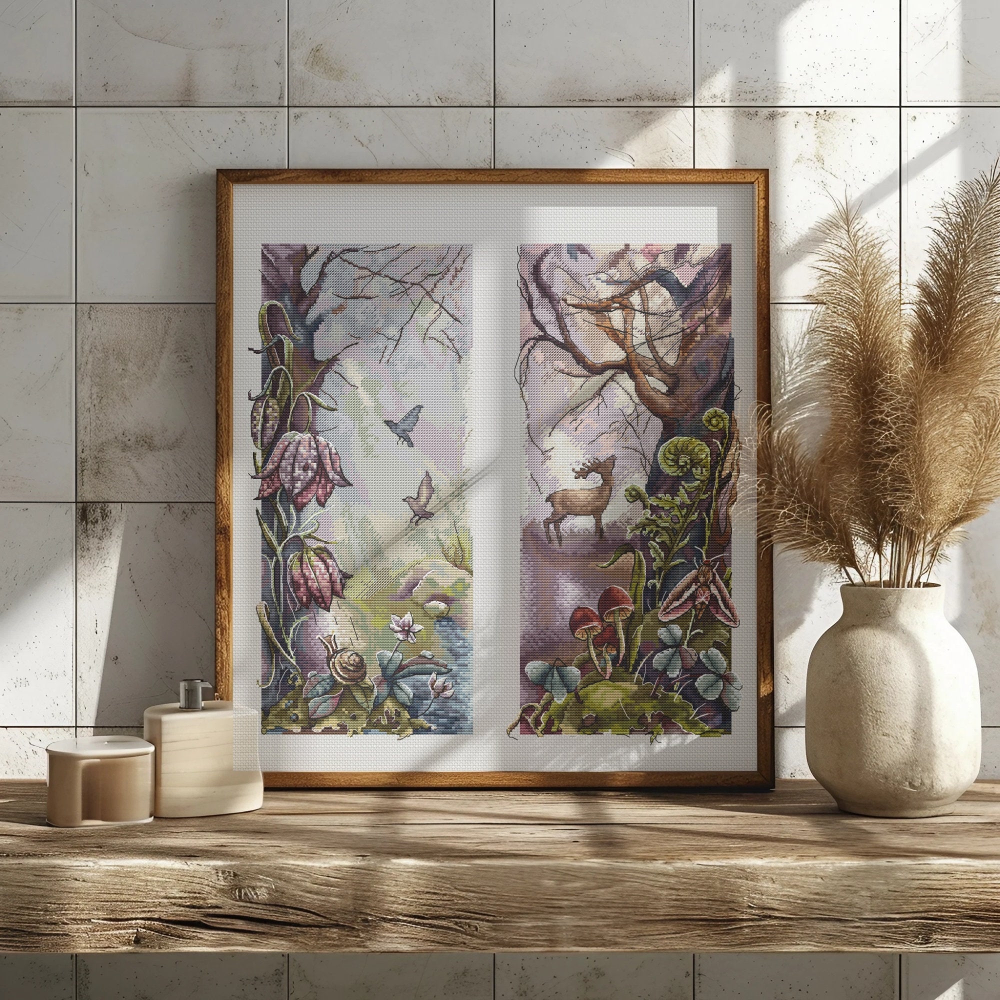 Zestaw nowoczesnych wzorów do haftu krzyżykowego Magic Woodland Embroidery Designs Set Counted Cross Stitch Design For Advanced Stitcher Pdf Saga File