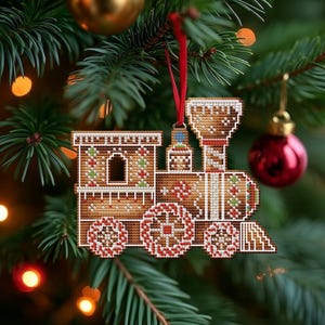 Christmas Ornament Cross Stitch Pattern, Counted Easy Cross Stitch Charts, Retro Embroidery PDF, Saga File, Suitable For Plastic Canvas