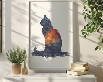 Cat Cross Stitch Pattern, Counted Cross Stitch Sampler, Embroidery Pdf, Black Cat Cross Stitch Design, Christmas Gifts For Cat Mom