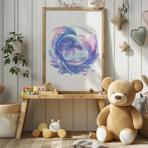 Cross Stitch Pattern Pdf With Fish, Ocean Embroidery Designs, Counted Cross Stitch Charts, Marine Cross Stitch Designs For Nursery Room