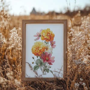 Kruissteekpatroon met goudsbloem, kosmos, gepersonaliseerde kruissteek, oktobergeboorte bloem kruissteekvoorbeeld, getelde kruissteektabel