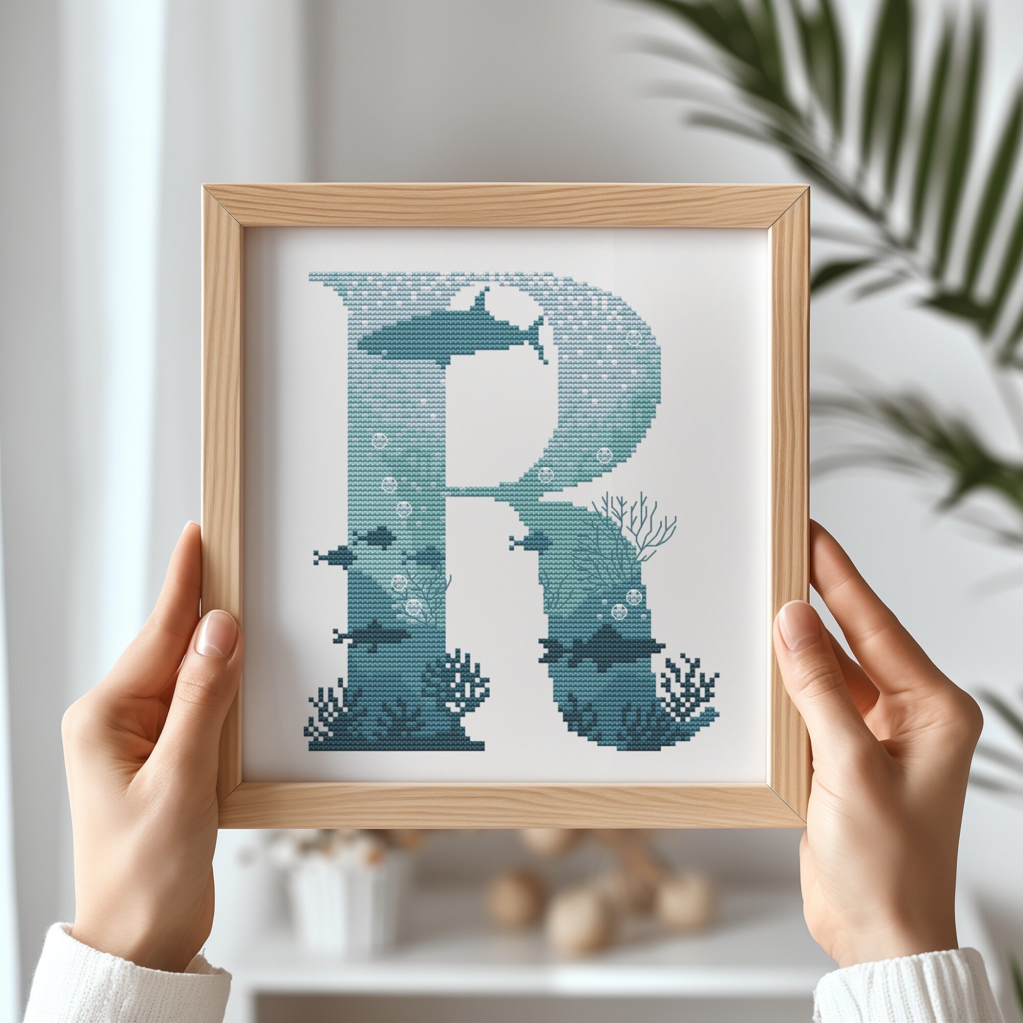 Modern Letter Cross Stitch Pattern, Counted, Family Initials Embroidery ...