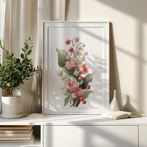 Padrão de ponto cruz com lírio-do-vale, espinheiro, desenhos de ponto cruz contados, arte em ponto cruz com flores de nascimento de maio, presentes personalizados