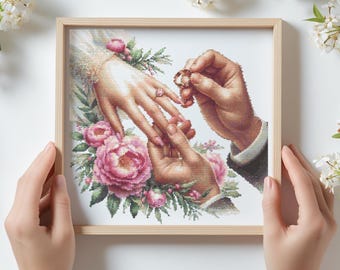 Hochzeitskreuzstichmuster Pdf, Kreuzstichmuster, Stickmuster, Hochzeitsgeschenke