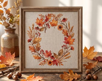 Custom Cross Stitch Pdf, Fall Letter O Cross Stitch Pattern, Counted Monogram Cross Stitch Chart, Pattern Keeper, Fall Personalized Gifts