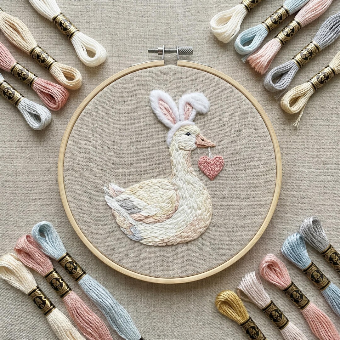 Easter Embroidery Pattern PDF With Goose, Spring Hand Embroidery ...