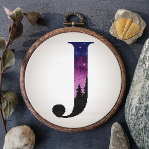 Monogram Cross Stitch Pattern Modern Family Name Embroidery Pattern Count Custom Alphabet Letter Cross Stitch Chart PDF Digital Download