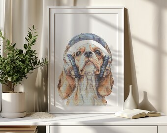 Cross Stitch Pattern With Beagle, Dog Embroidery Design, Pet Cross Stitch Pdf, Counted, Cross Stitch Sampler, Unique Gifts For Dog Mom