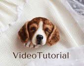 Felted Puppy Brooch Pattern Felt Beagle Tutorial Wool Needlefelting Video Tutorial Felted Dog Video Lesson Do It Yourself Felt Toy Digital