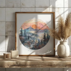 Landschaft Kreuzstichmuster mit Bergen, gezählt, moderne Kreuzstichmotive, wilde Natur Stickmuster, einfache Kreuzstichvorlage