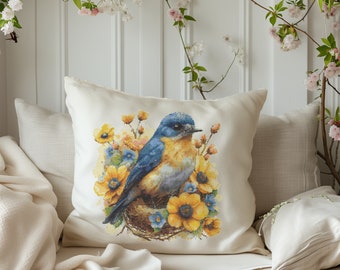 Spring Cross Stitch Pattern Pdf Bird In Nest, Counted Cross Stitch Designs, Floral Embroidery File, Cross Stitch Art, Mothers day Gifts