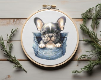 Cross Stitch Pattern With Puppy, Animal Embroidery Design Pattern, Nursery Cross Stitch Chart With Dog, Counted, Easy Cross Stitch Chart