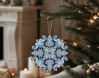 Christmas Ornament Cross Stitch Pattern, Mini Cross Stitch Chart Pdf, Winter Embroidery Pattern Counted Simple Cross Stitch Chart, Saga File