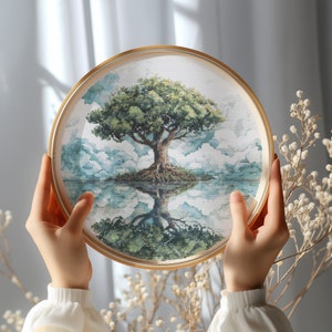 Tree Of Life Cross Stitch Pattern PDF, Counted, Landscape Cross Stitch Designs, Nature Embroidery Designs, Modern Cross Stitch Charts