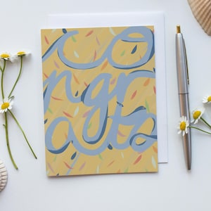 Congrats Card | Hand-Designed, Blank Interior, Includes Envelope