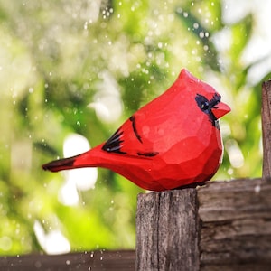 Cardinal Hand-Carved | Unique Handmade Gift, Wooden Bird Home Decor for Collectors & Bird Lovers, Nature-Inspired Artwork