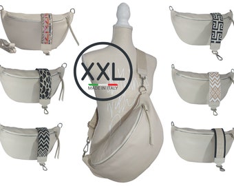 Heuptasje leer XXL crossbody tas met afneembare riem crossbody tas dames beige schoudertas bananentas crossbag sling bag