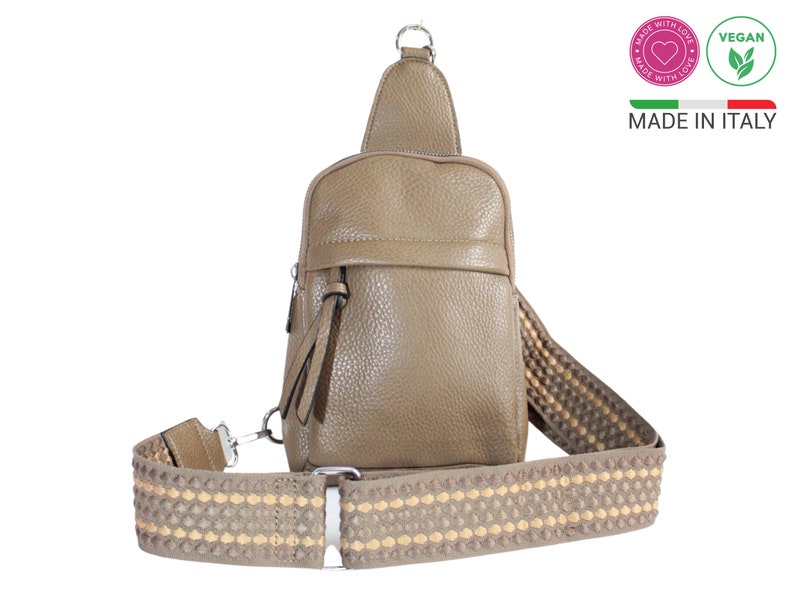 Bauchtasche Damen Vegan Crossbody Tasche Rucksack Umhängetasche pink grün schwarz beige orange Slingbag Bild 8