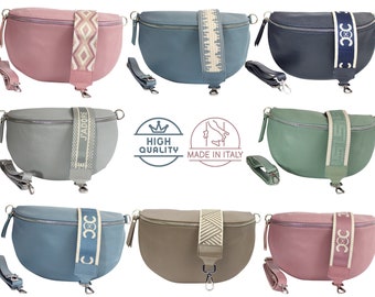 Stilvolle Echtleder Bauchtasche aus Italien!, Crossbody Bag Damen XL mit wechselgurt Slingbag Umhängetasche Crossbag