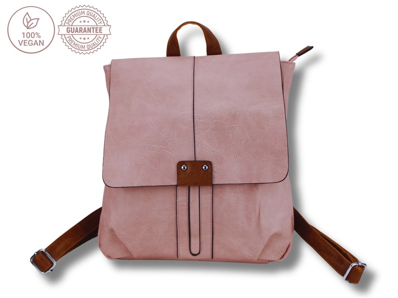 Rucksack Damen Trendig und umweltfreundlich Entdecken Sie unseren Veganen Lederrucksack für Frauen Ihr perfektes Accessoire rosé