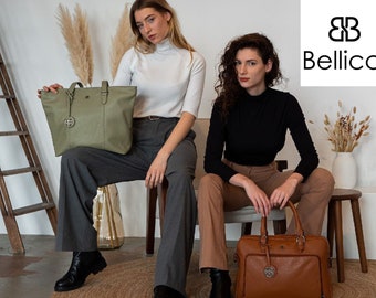 Tote Bag leer van BELLICCI Crossbody Dames Shopper Tote Bag Laptop Tote Bag