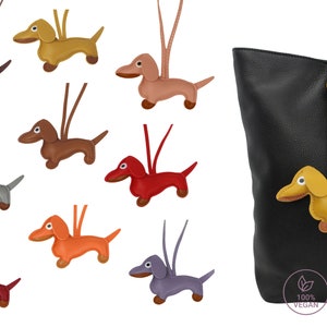 Bag Charm Dachshund Handmade Soft, Vegan Leather Bag Charm, Bag Charm Dachshund, Stylish handmade accessories