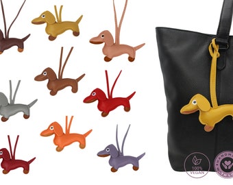 Bag Charm Dachshund Handmade Soft, Vegan Leather Bag Charm, Bag Charm Dachshund, Stylish handmade accessories