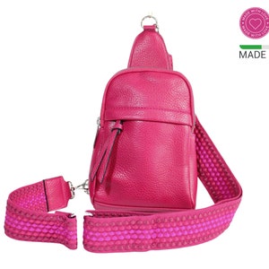 Bauchtasche Damen Vegan Crossbody Tasche Rucksack Umhängetasche pink grün schwarz beige orange Slingbag Bild 6