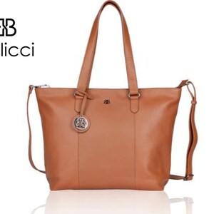 Shoulder bag Bellici Leather Shopper Bag Cognac