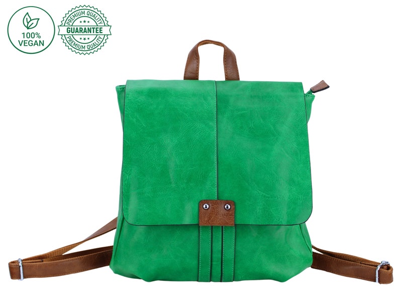 Rucksack Damen Trendig und umweltfreundlich Entdecken Sie unseren Veganen Lederrucksack für Frauen Ihr perfektes Accessoire Grün