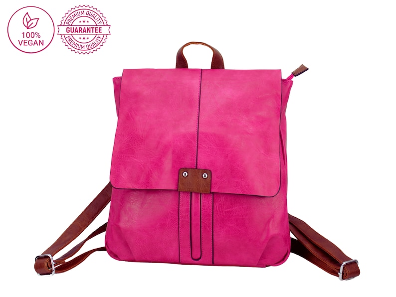 Rucksack Damen Trendig und umweltfreundlich Entdecken Sie unseren Veganen Lederrucksack für Frauen Ihr perfektes Accessoire Pink