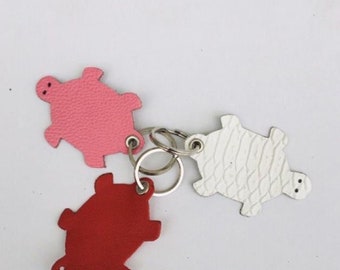 Combo genuino de cuero de vaca 3 llaveros de tortuga - moda - hermosa-práctica-moda