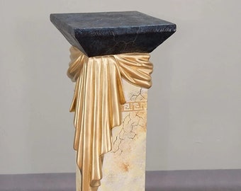 Griechische antike Säule im Marmorstil, Medusa-Säule, dekorative Säule, 80 cm hoch