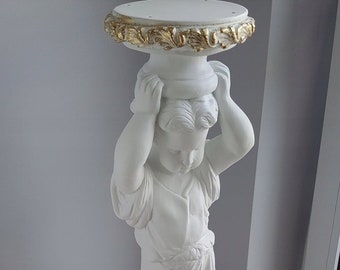 Colonne décorative de pilier de figure antique de style grec romain de garçon Säule Sockel Podest Antik 91cm
