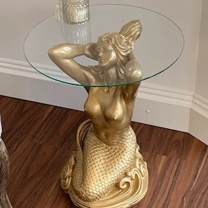 Siren gold coffee table base design 56cm modern art deco luxury style