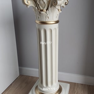 Columna de estilo griego, columna romana antigua, pedestal decorativo para boda con oro de 75 cm de alto
