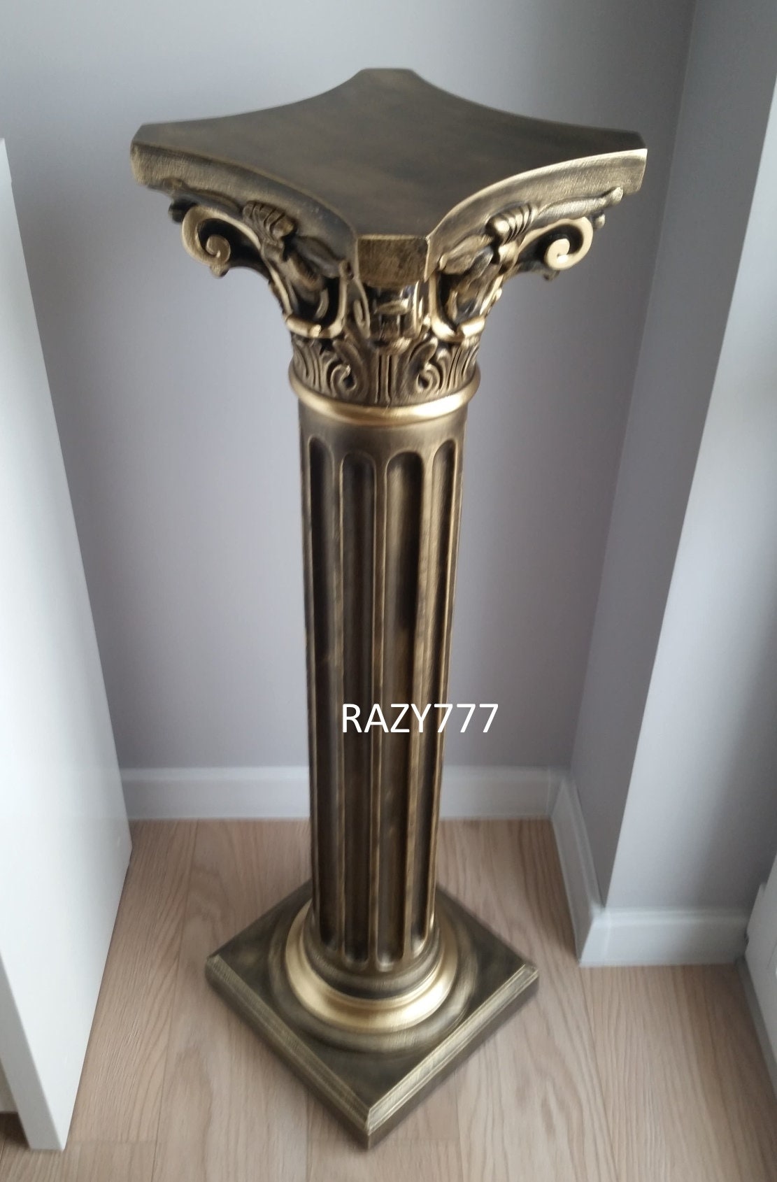 Columna Romana Decorativa GANAZONO - Soporte Para Plantas, 88 Cm Alto, Material PVC, Estilo Corintio