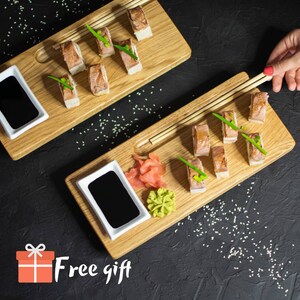 Moderne Eichenholz Sushi Bretter, Teller für Sushi, Handgemachte Sushi Bretter