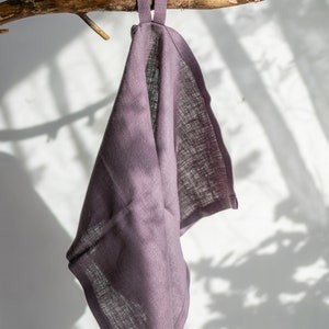 Lavender linen tea towel, Washed linen kitchen towel