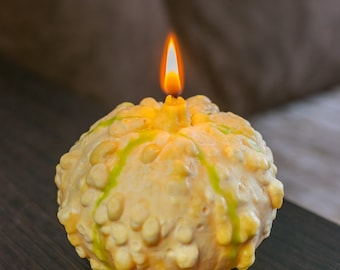 Realistic Pumpkin Candle, Handmade Soy Wax Gourd, Autumn & Halloween Decor