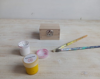 Unbehandelte Holz Aufbewahrungsbox mit Deckel, Aufbewahrung für DIY Aufbewahrung (8x6x5 cm)