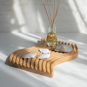 Boho Wooden Wavy Decorative Tray
